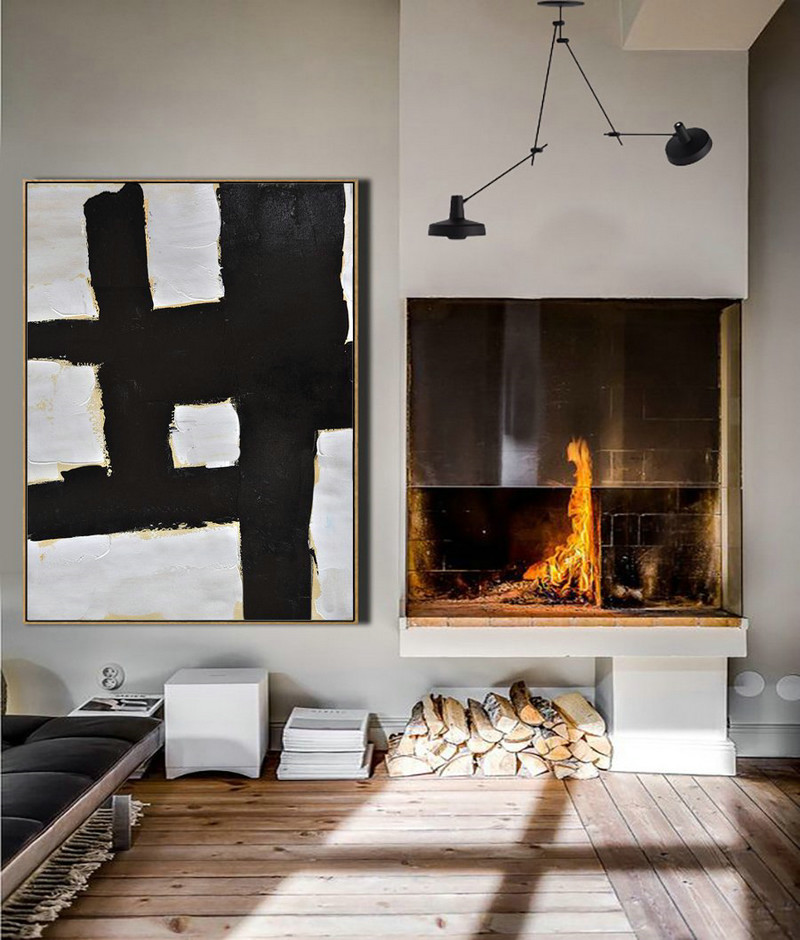 Large Abstract Painting Canvas Art,Minimalist Painting On Canvas, Palette Knife Vertical Minimal Art - Hand Painted Aclylic Painting On Canvas